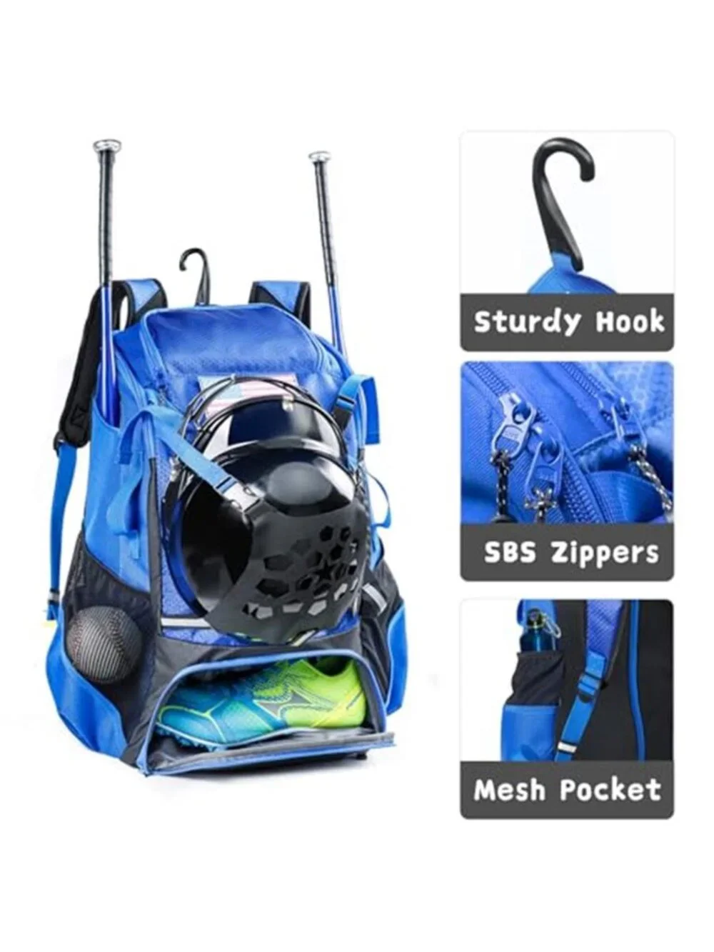 Baseball Backpack for Youth, Boys, Adults - Bat and Softball Equipment Bag